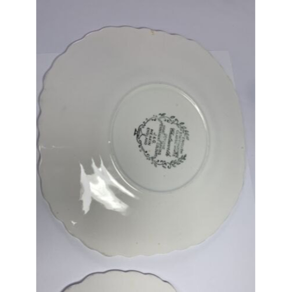 Vintage English Staffordshire Dessert Plates 4 Classic Blue White "Chatsworth" - Picture 11 of 11